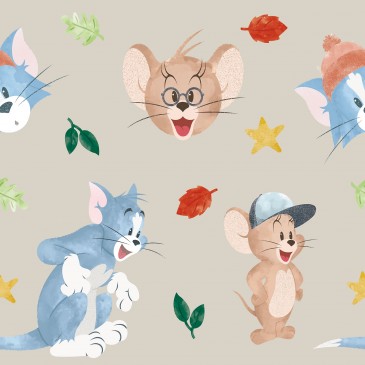 Tom & Jerry Warner Bros Fabric FOGLI.130.140